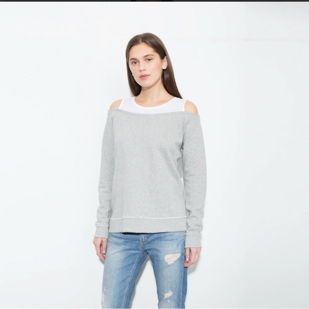Generation Love Blue and White Off-Shoulder Top, Preloved Very Good Condition